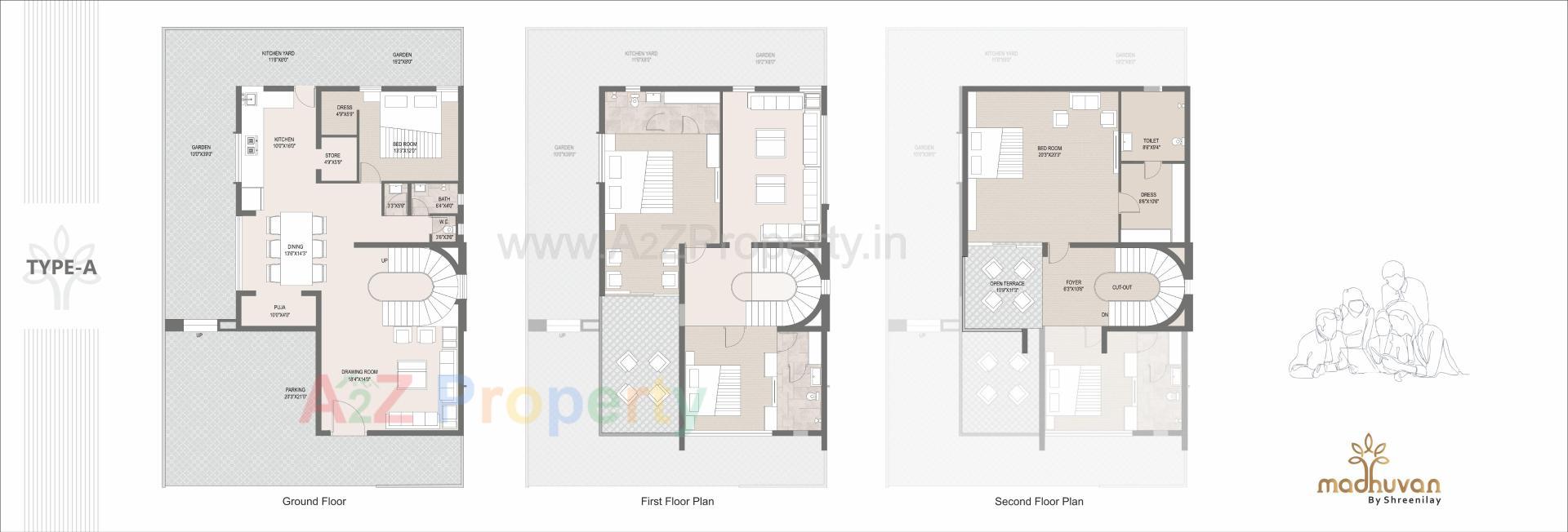 Layout of real estate project Madhuvan By Shreenilay located at Mansa, Gandhinagar, Gujarat