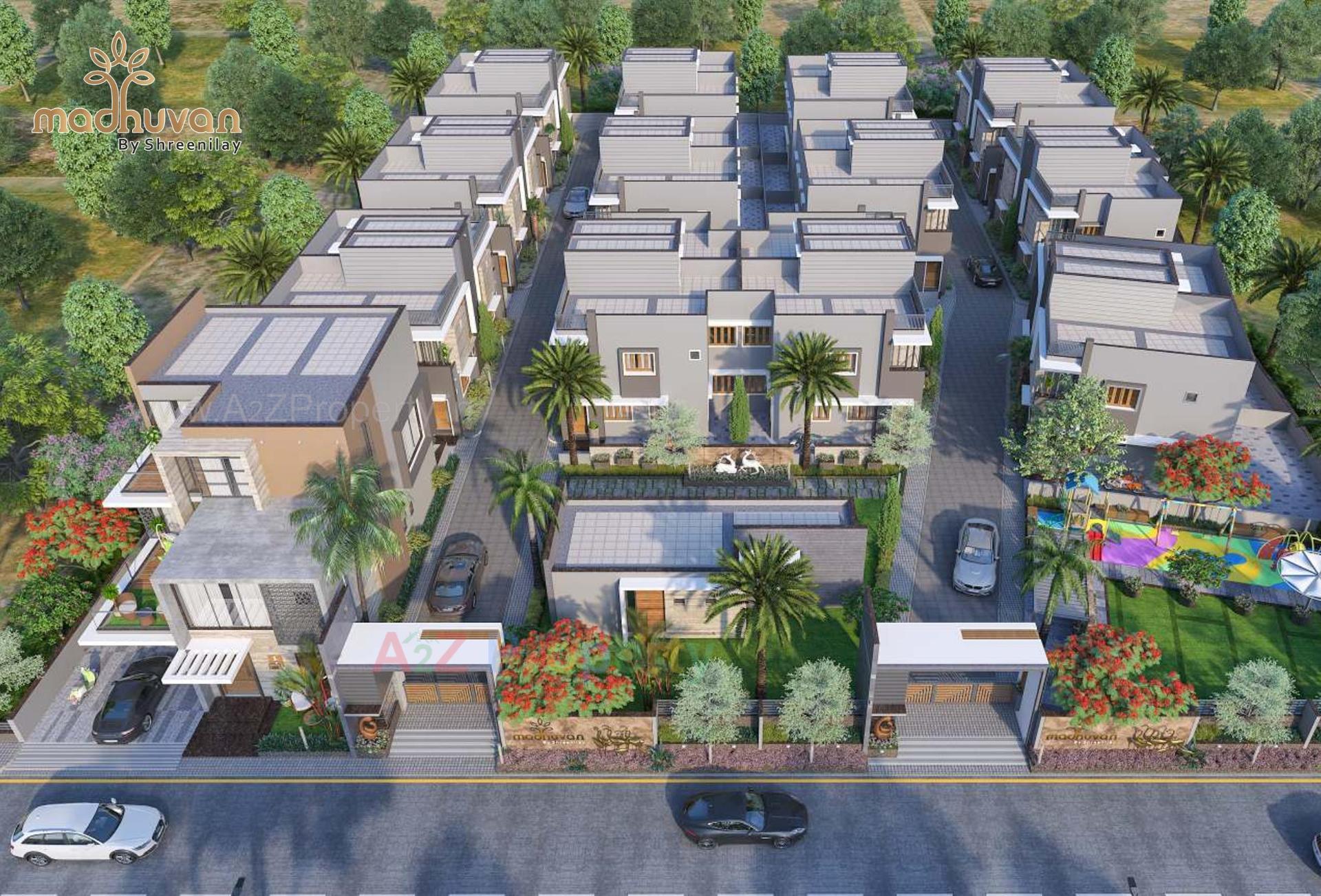 3D Elevation of real estate project Madhuvan By Shreenilay located at Mansa, Gandhinagar, Gujarat