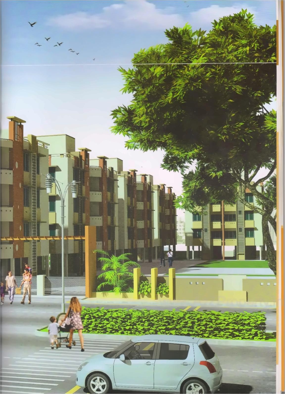 3D Elevation of real estate project Mahalaxmi located at Pethapur, Gandhinagar, Gujarat
