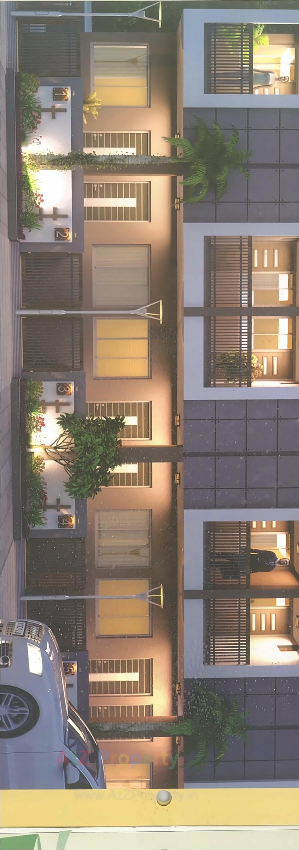 3D Elevation of real estate project Mahalaxmi Homes located at Kalol, Gandhinagar, Gujarat