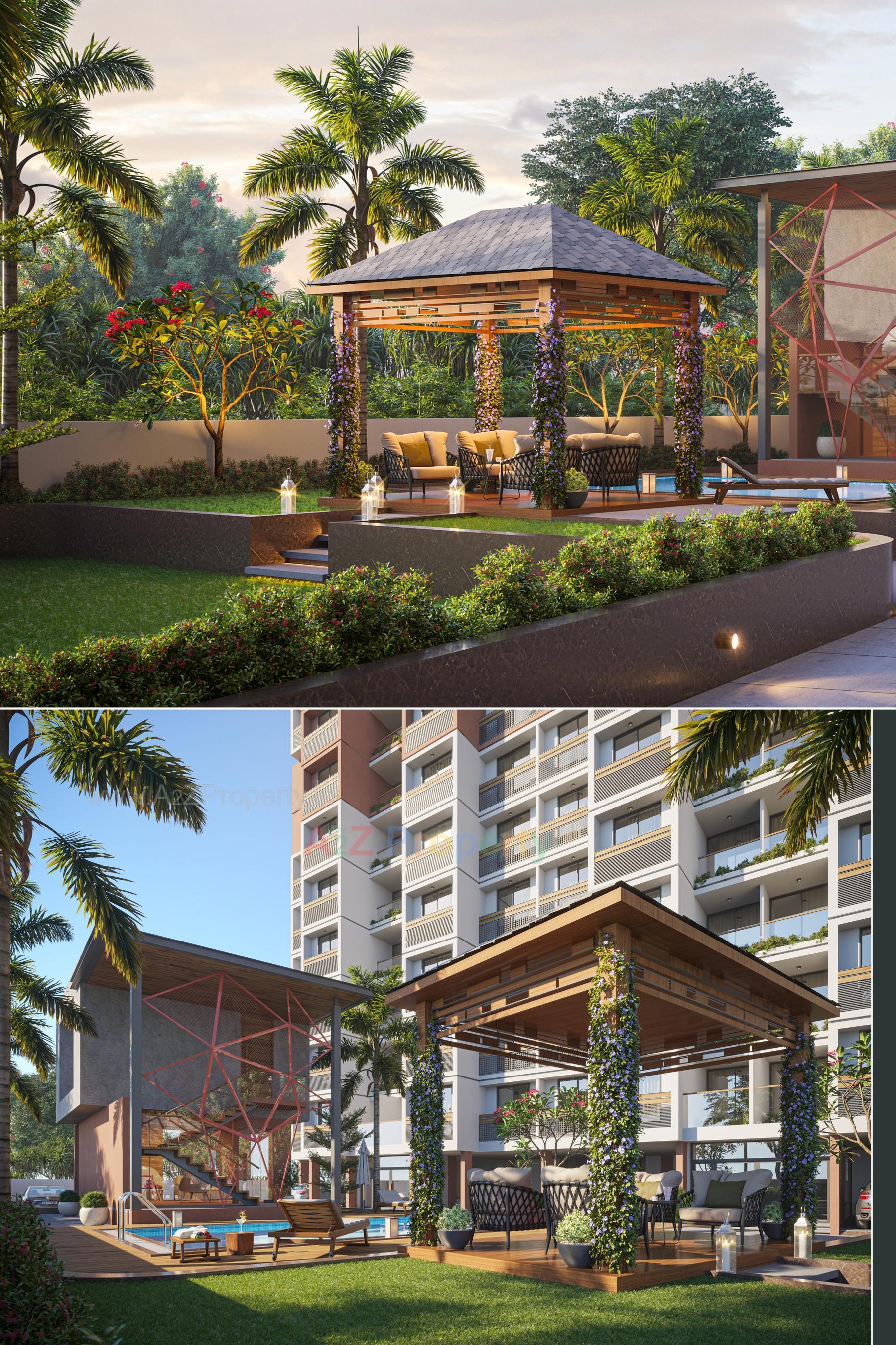 3D Elevation of real estate project Mahalaxmi Sanskrutam located at Pethapur, Gandhinagar, Gujarat