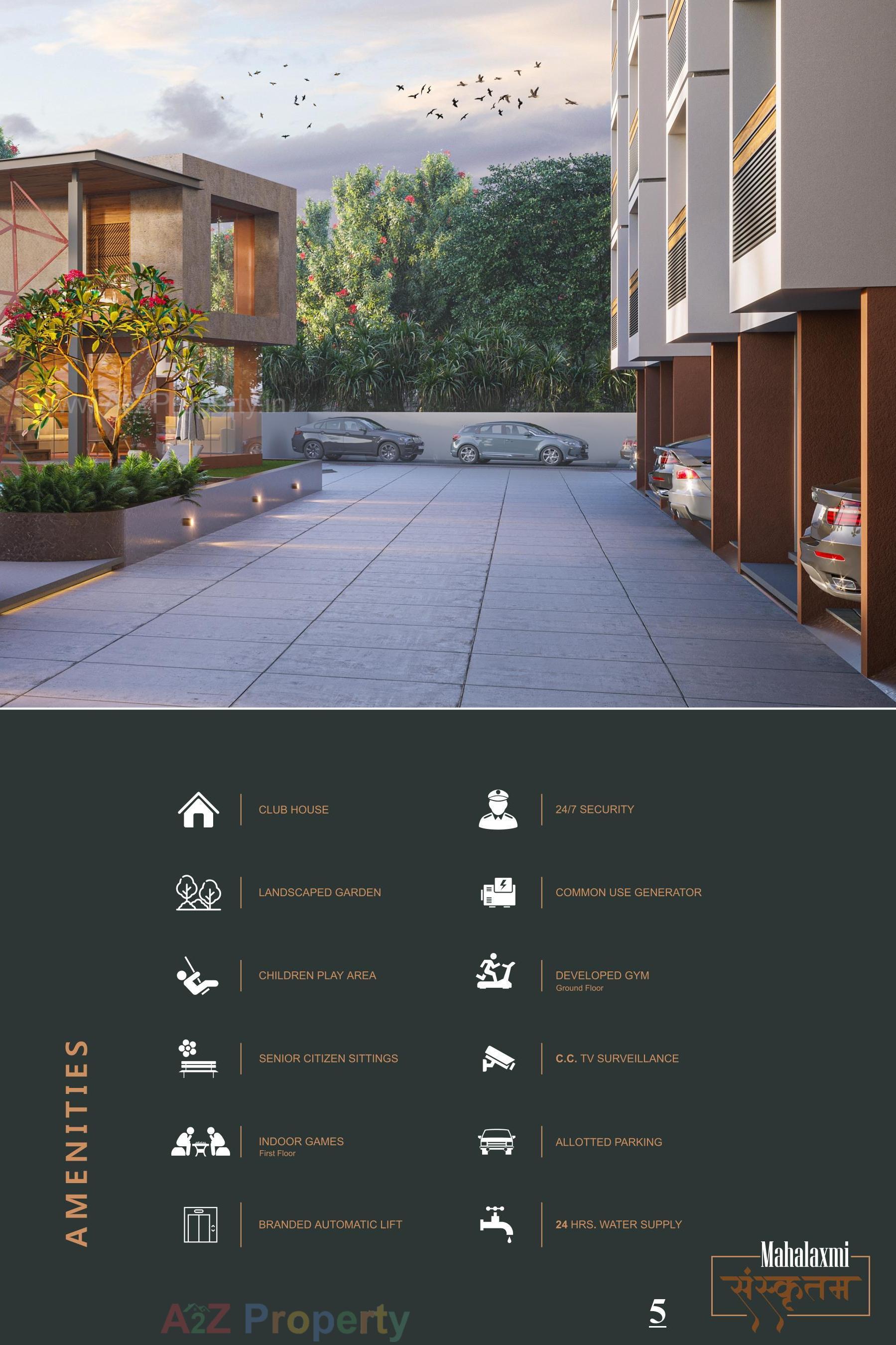 3D Elevation of real estate project Mahalaxmi Sanskrutam located at Pethapur, Gandhinagar, Gujarat