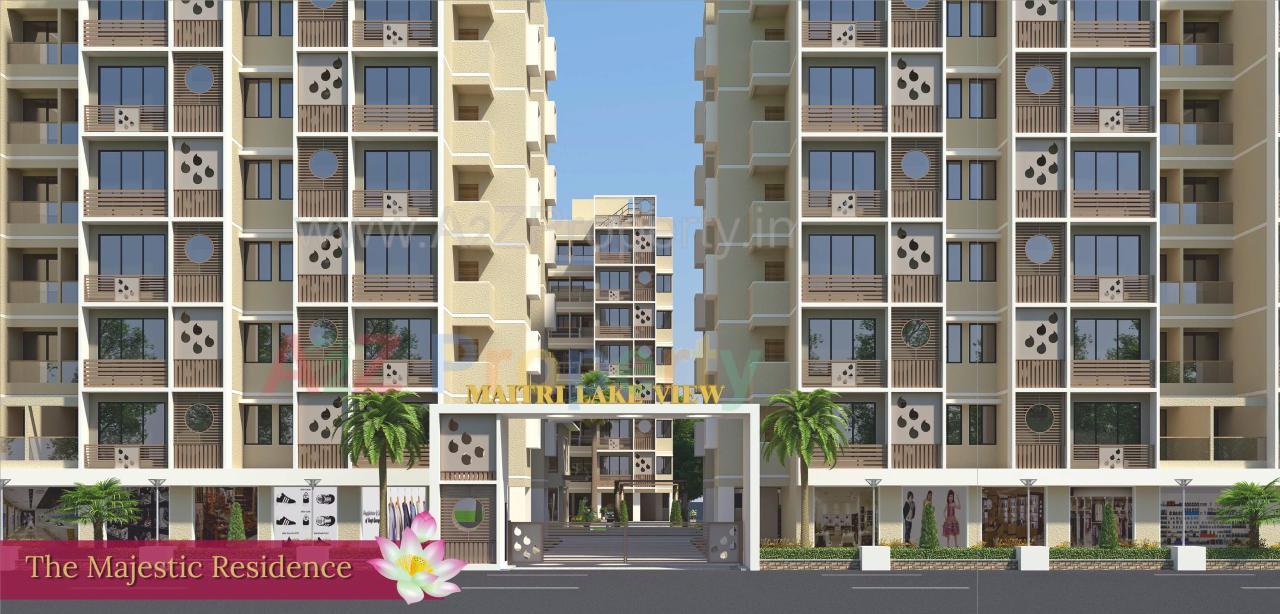 3D Elevation of real estate project Maitri Lake View located at Zundal, Gandhinagar, Gujarat