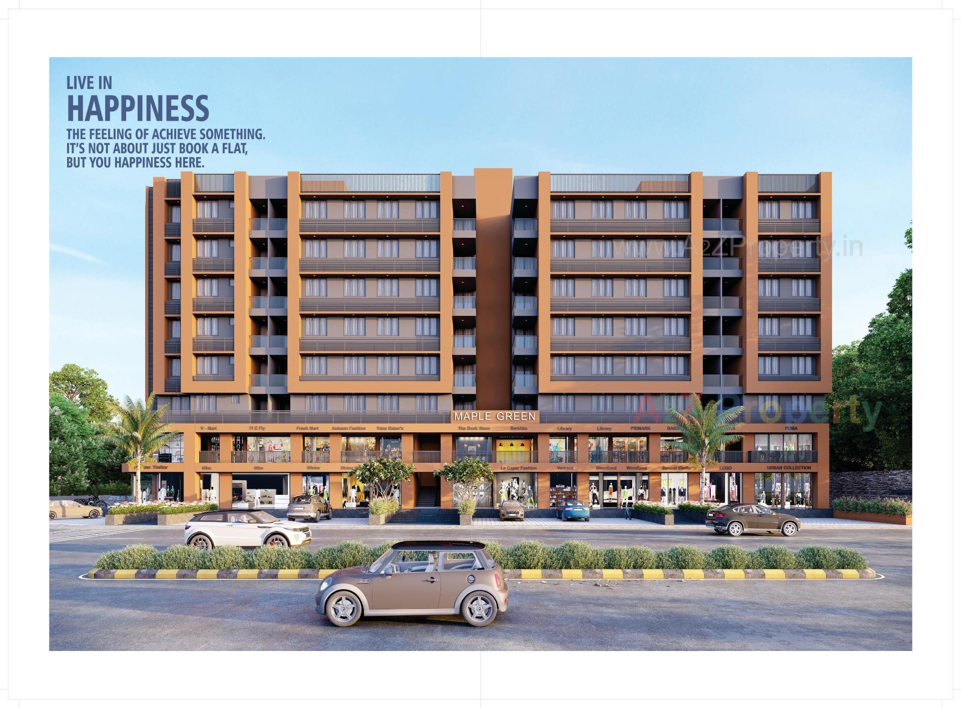 3D Elevation of real estate project Maple Green Residency located at Pethapur, Gandhinagar, Gujarat