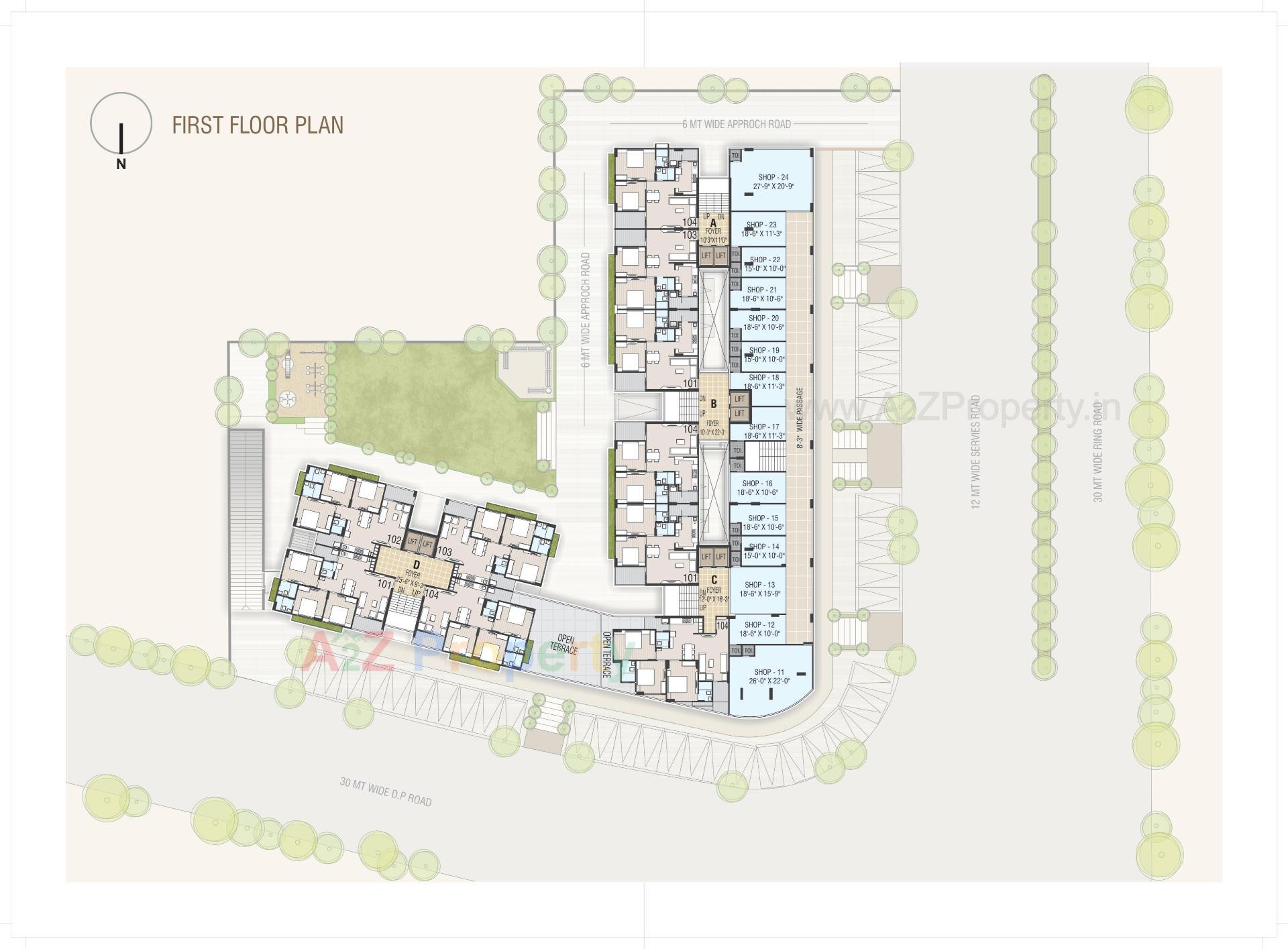Layout of real estate project Maple Green Residency located at Pethapur, Gandhinagar, Gujarat