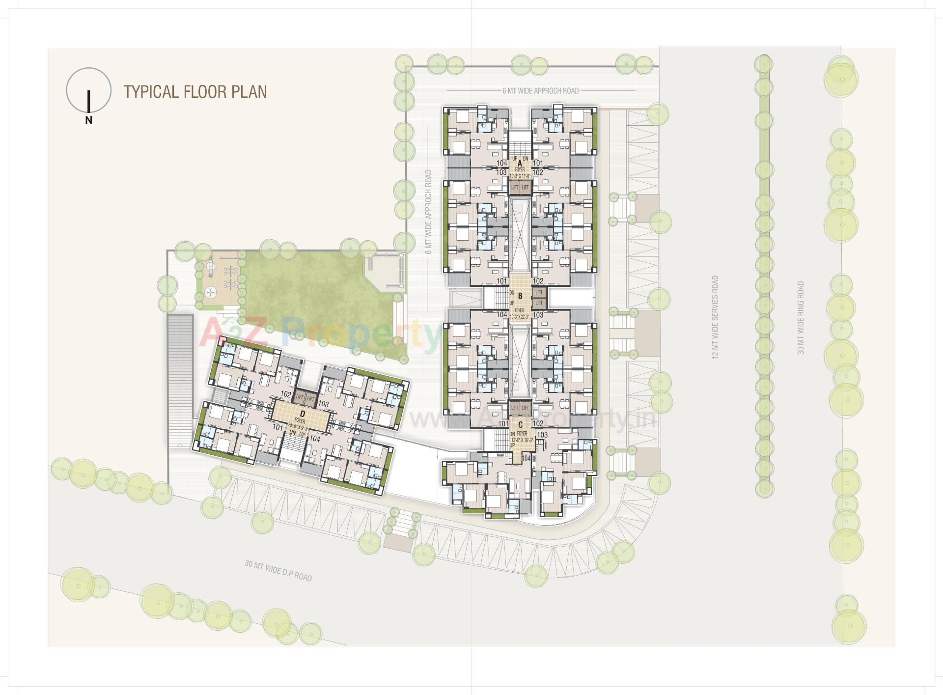 Layout of real estate project Maple Green Residency located at Pethapur, Gandhinagar, Gujarat