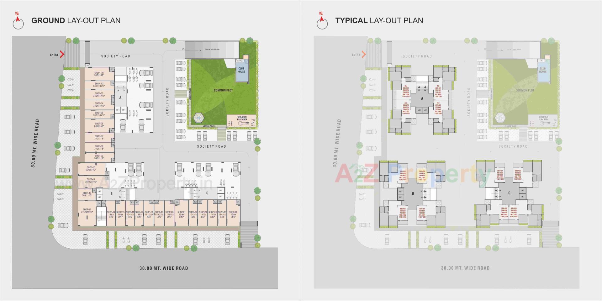 Layout of real estate project Maple Heights located at Chiloda, Gandhinagar, Gujarat