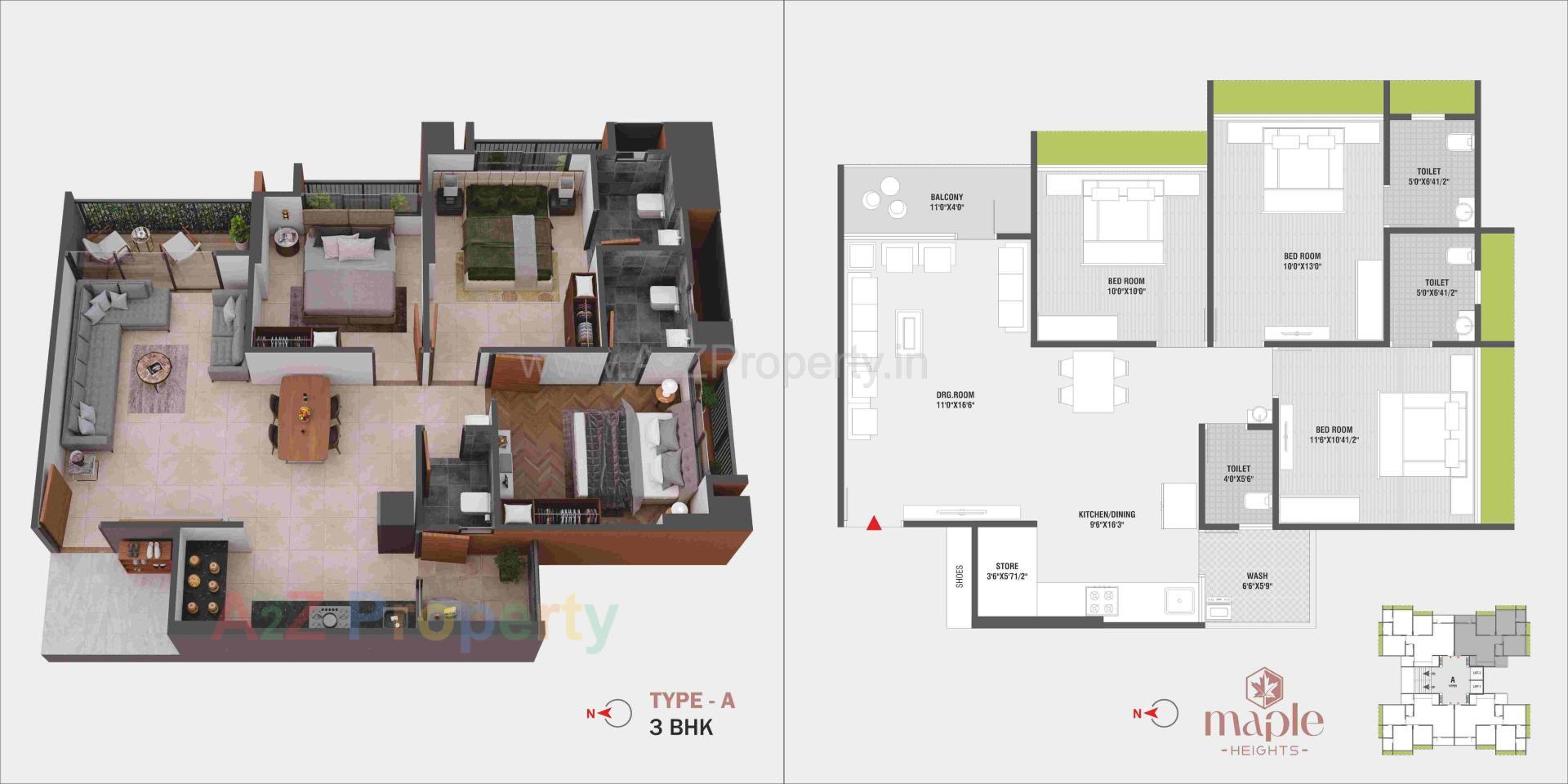 Layout of real estate project Maple Heights located at Chiloda, Gandhinagar, Gujarat