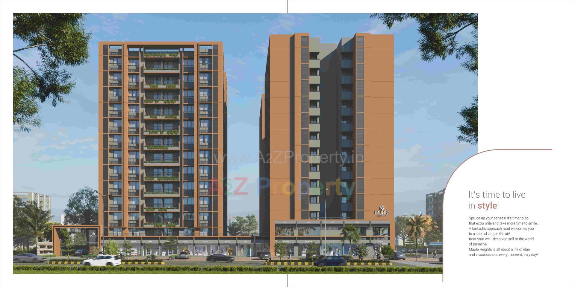 3D Elevation of real estate project Maple Heights located at Chiloda, Gandhinagar, Gujarat