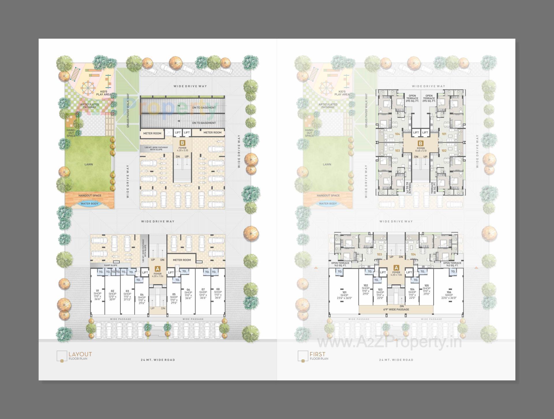 Layout of real estate project Maple Skyview located at Chiloda-naroda, Gandhinagar, Gujarat