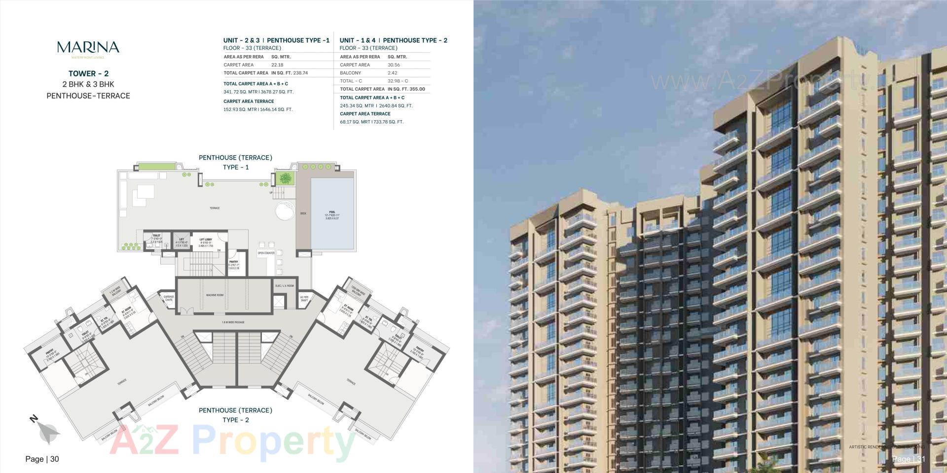 3D Elevation of real estate project Marina located at Gandhinagar, Gandhinagar, Gujarat