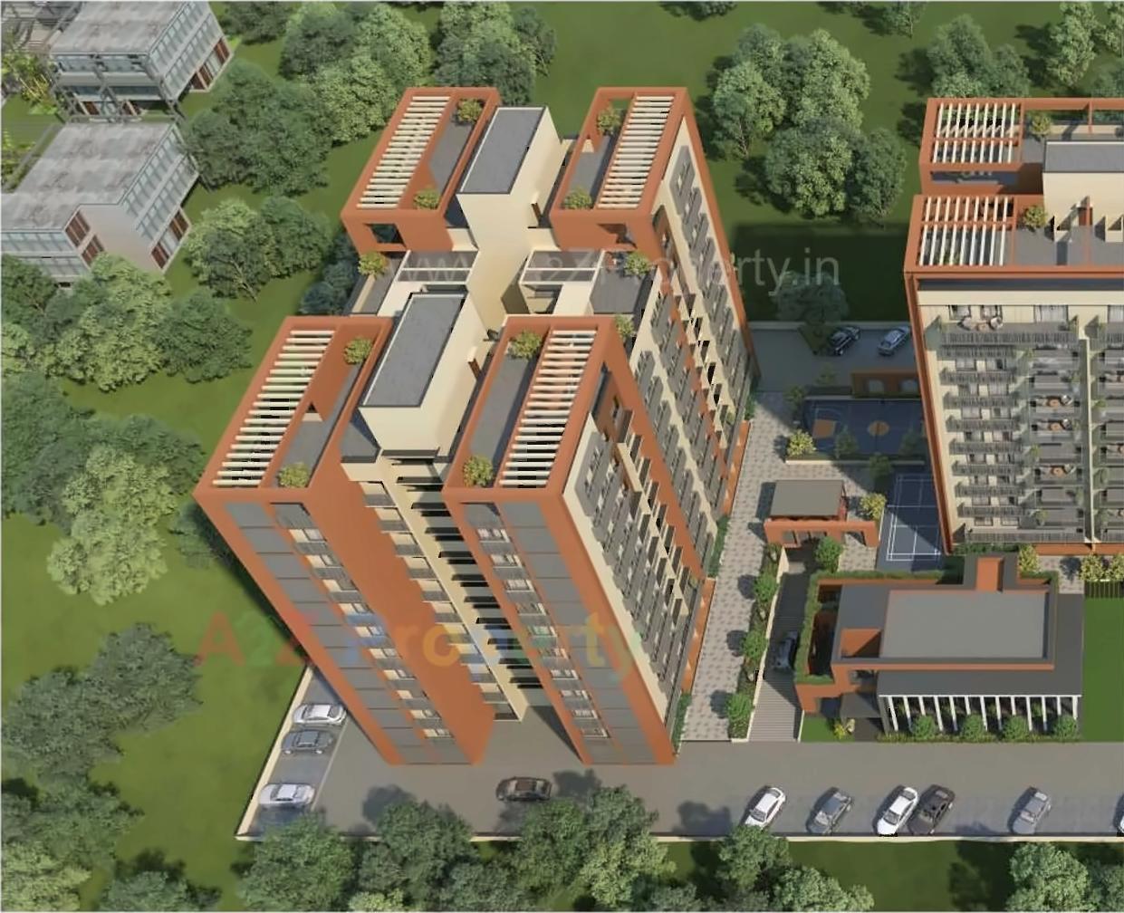 3D Elevation of real estate project Maruti Amrakunj located at Vasna-hadmatiya, Gandhinagar, Gujarat