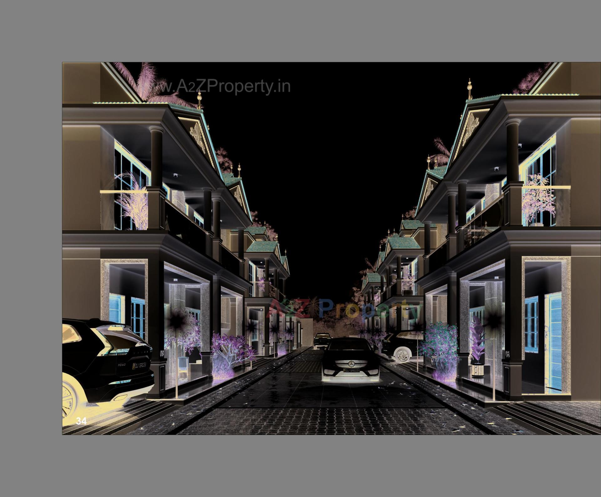 3D Elevation of real estate project Maruti Bunglows located at Ta, Gandhinagar, Gujarat