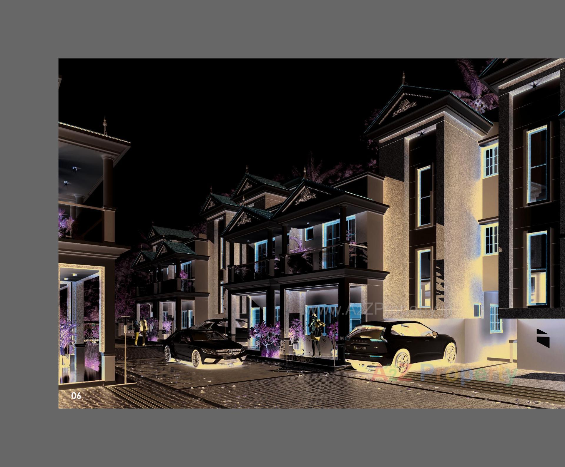 3D Elevation of real estate project Maruti Bunglows located at Ta, Gandhinagar, Gujarat