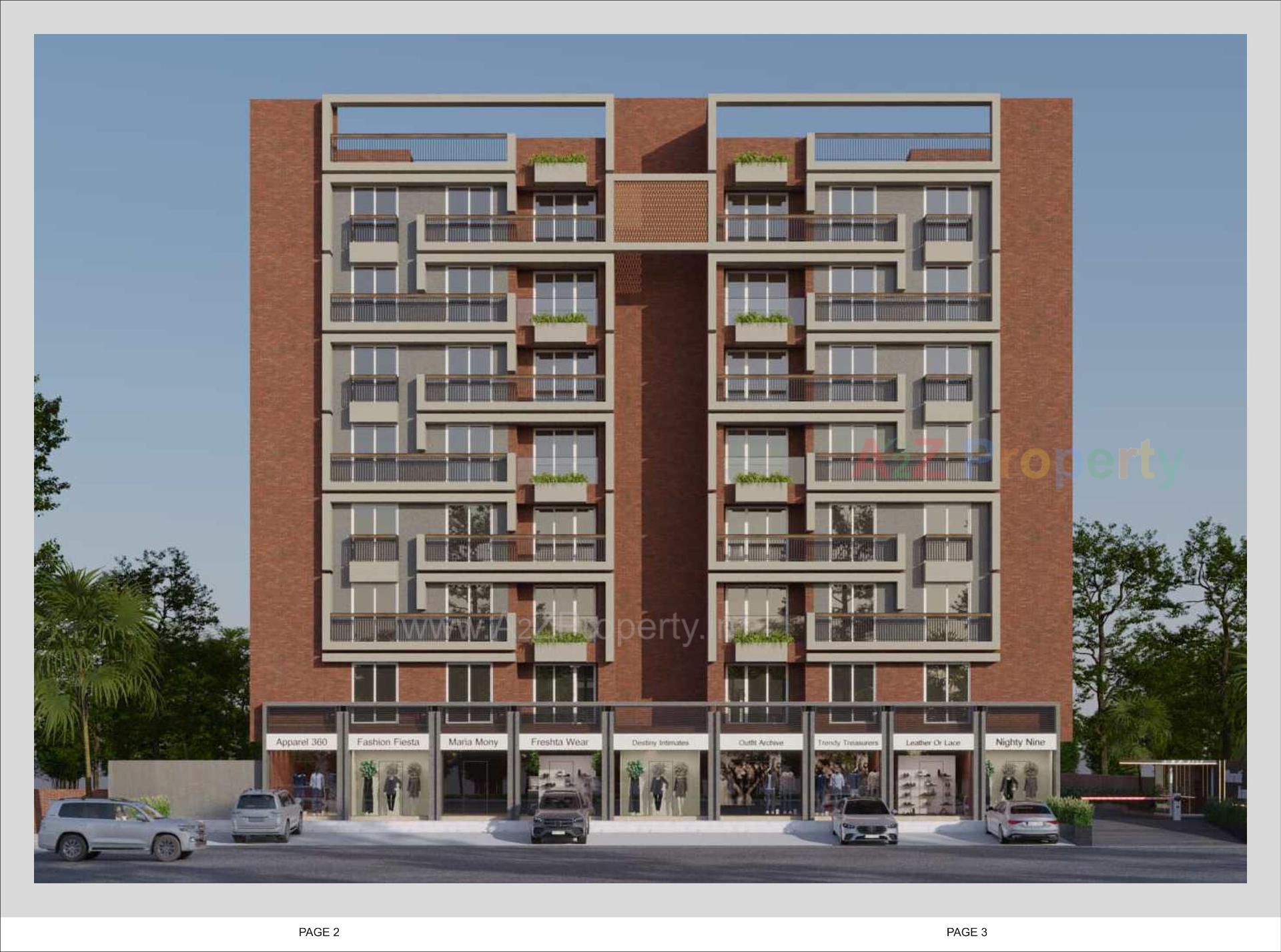 3D Elevation of real estate project Maruti Icon located at Vavol, Gandhinagar, Gujarat