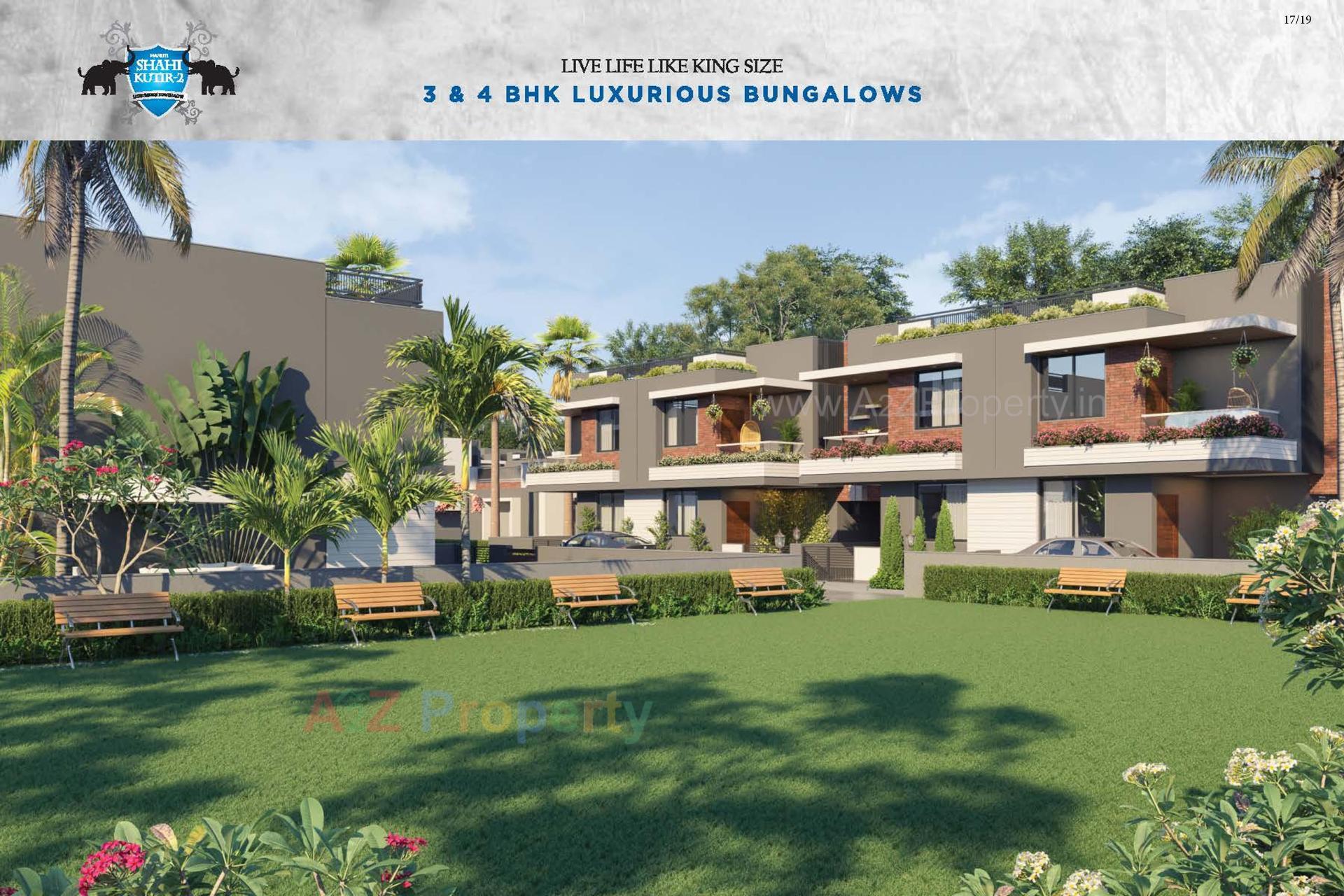 3D Elevation of real estate project Maruti Shahi Kutir located at Dahegam, Gandhinagar, Gujarat