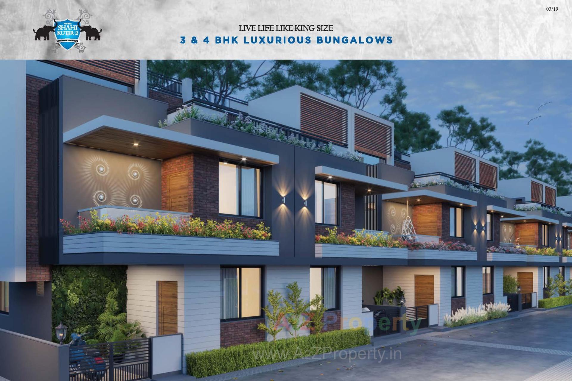 3D Elevation of real estate project Maruti Shahi Kutir located at Dahegam, Gandhinagar, Gujarat