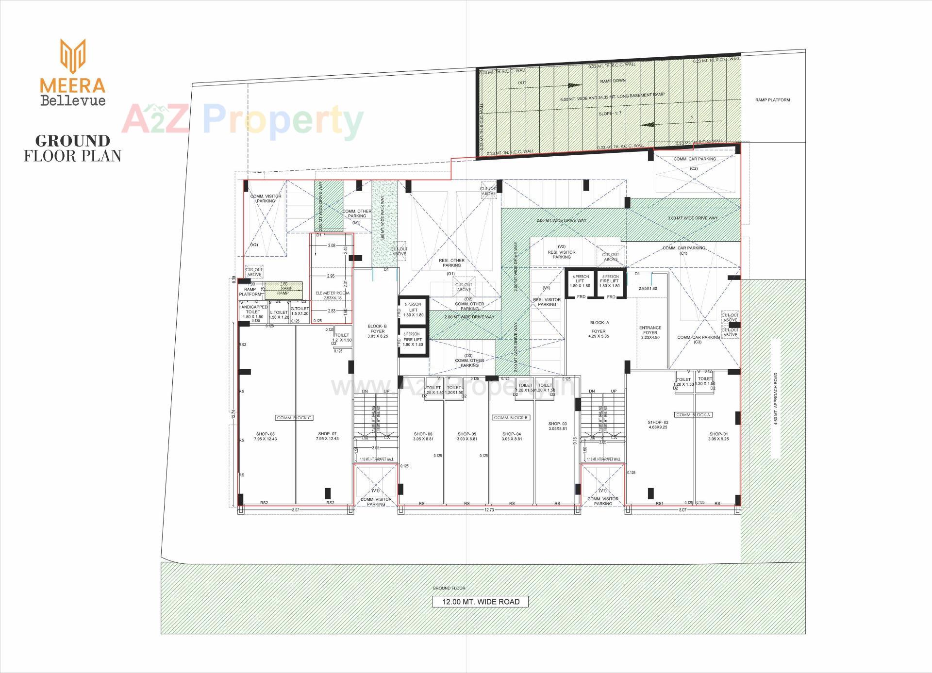 Layout of real estate project Meera Bellevue located at Raysan, Gandhinagar, Gujarat