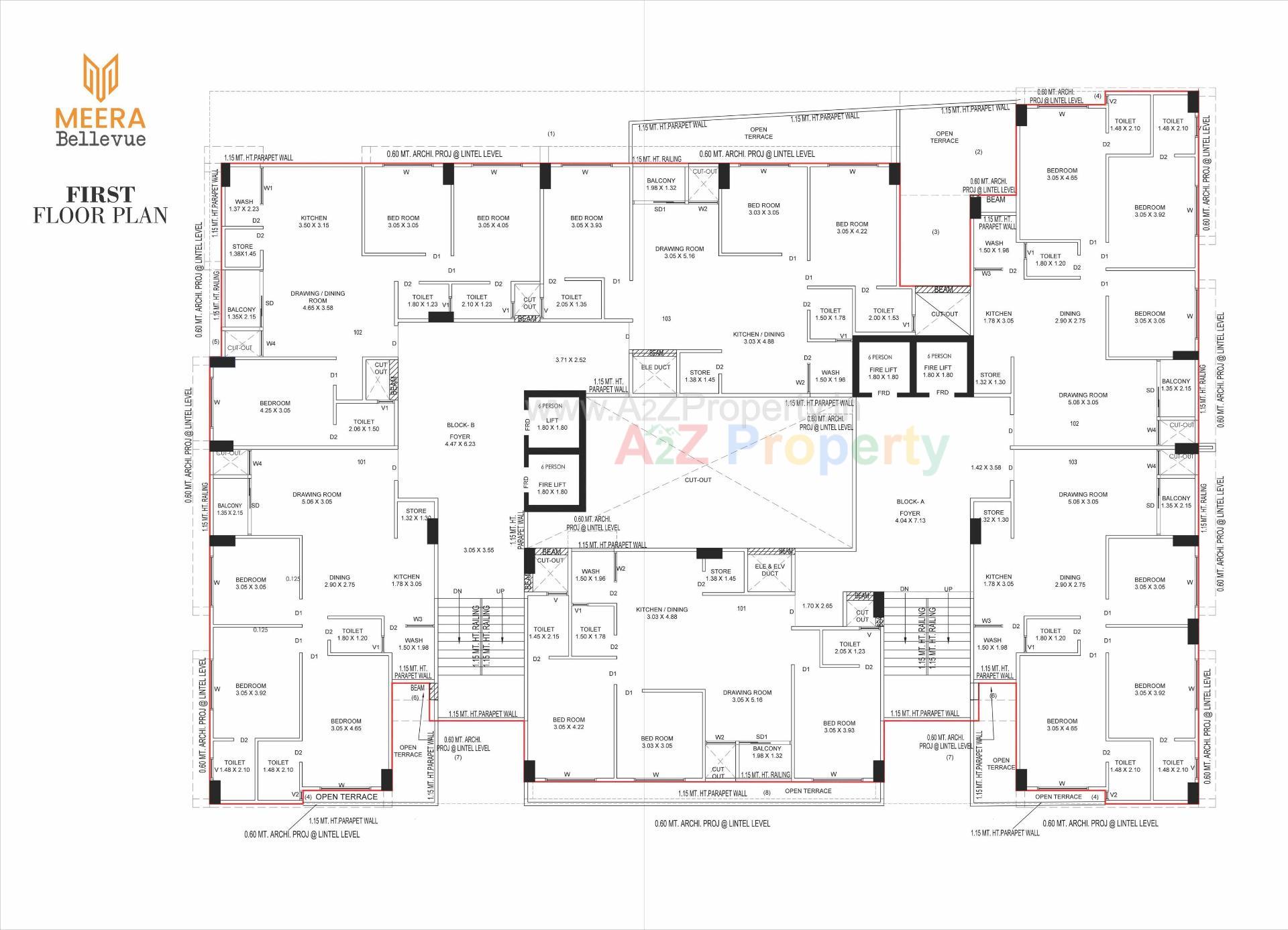 Layout of real estate project Meera Bellevue located at Raysan, Gandhinagar, Gujarat