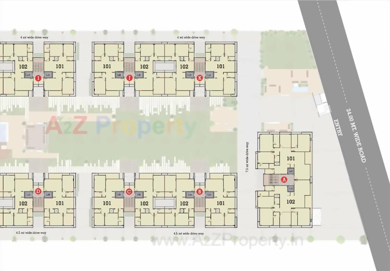 Layout of real estate project Megh Malhar located at Uvarsad, Gandhinagar, Gujarat