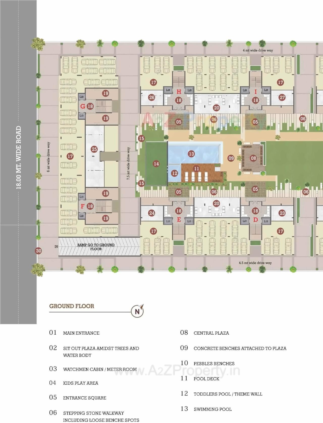 Layout of real estate project Megh Malhar located at Uvarsad, Gandhinagar, Gujarat