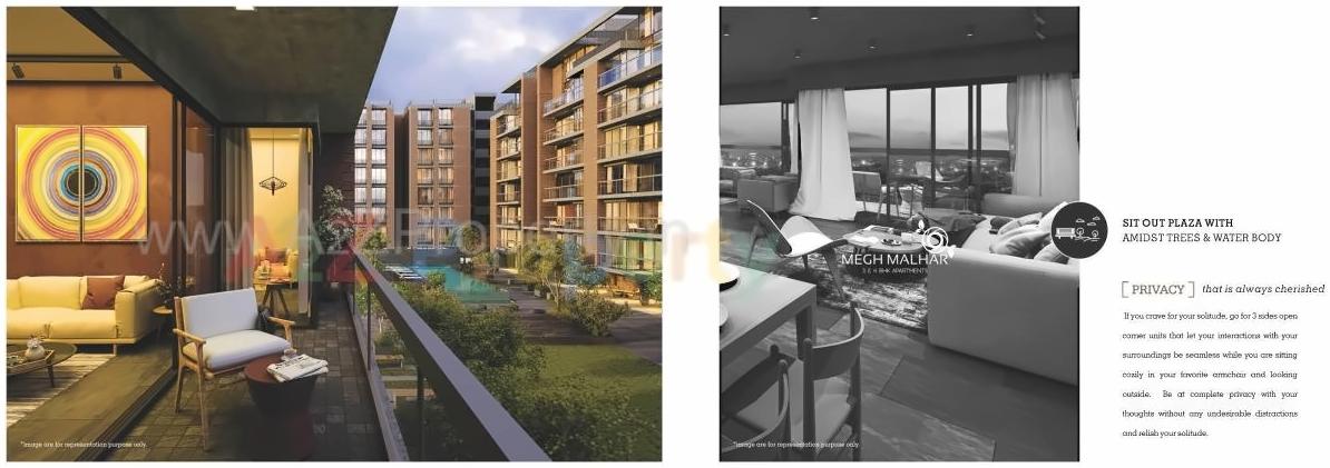 3D Elevation of real estate project Megh Malhar located at Uvarsad, Gandhinagar, Gujarat