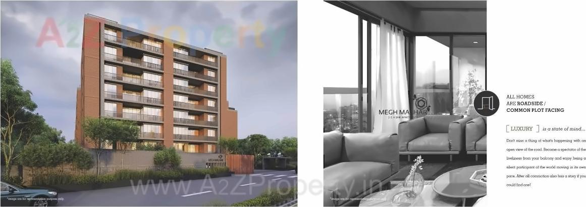 3D Elevation of real estate project Megh Malhar located at Uvarsad, Gandhinagar, Gujarat