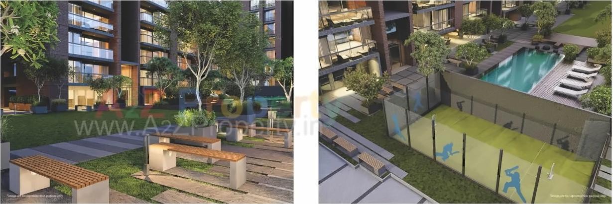 3D Elevation of real estate project Megh Malhar located at Uvarsad, Gandhinagar, Gujarat