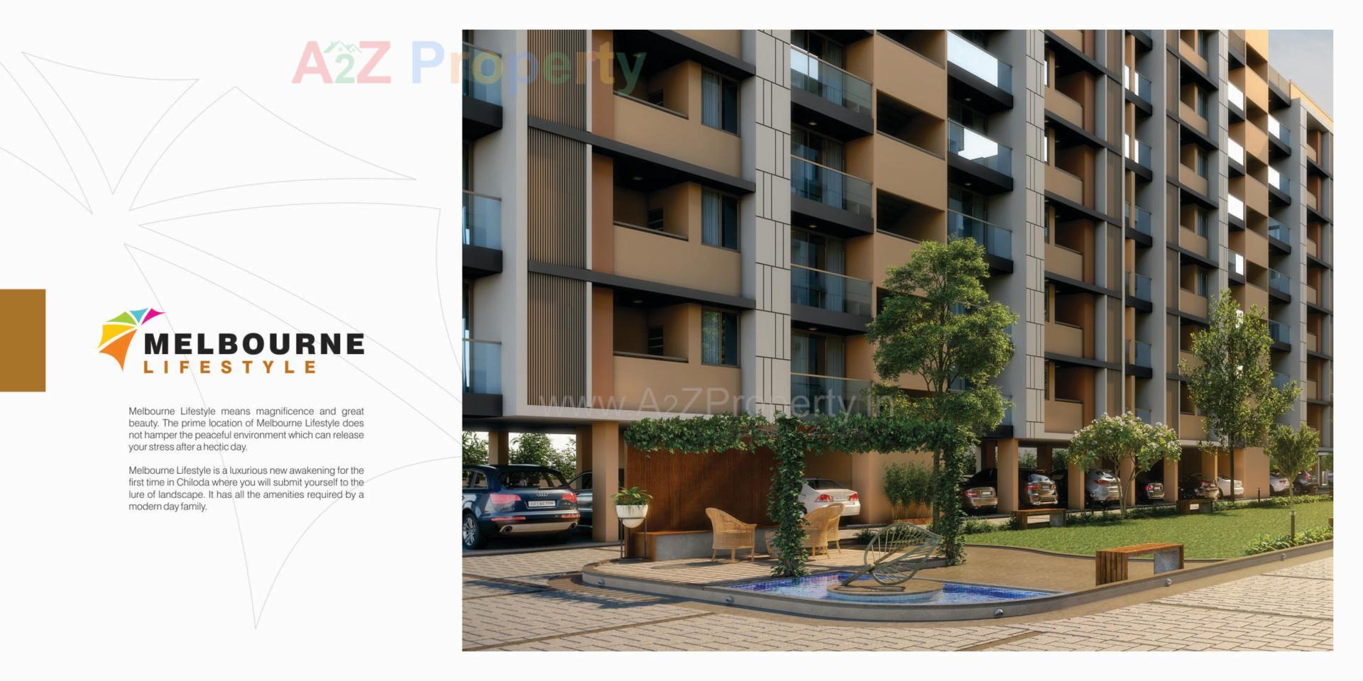 3D Elevation of real estate project Melbourne Lifestyle located at Gandhinagar, Gandhinagar, Gujarat