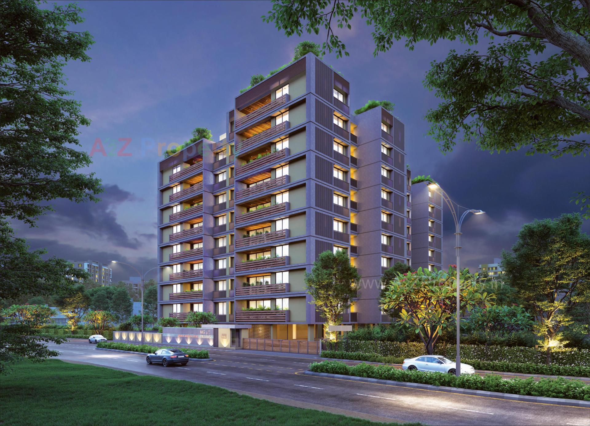 3D Elevation of real estate project Mg Dreams located at Kalol, Gandhinagar, Gujarat