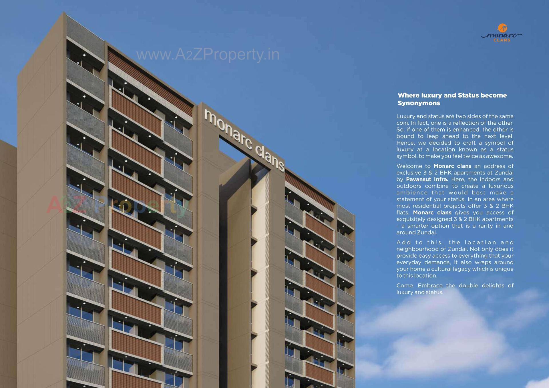 3D Elevation of real estate project Monarc Clans located at Gandhinagar, Gandhinagar, Gujarat