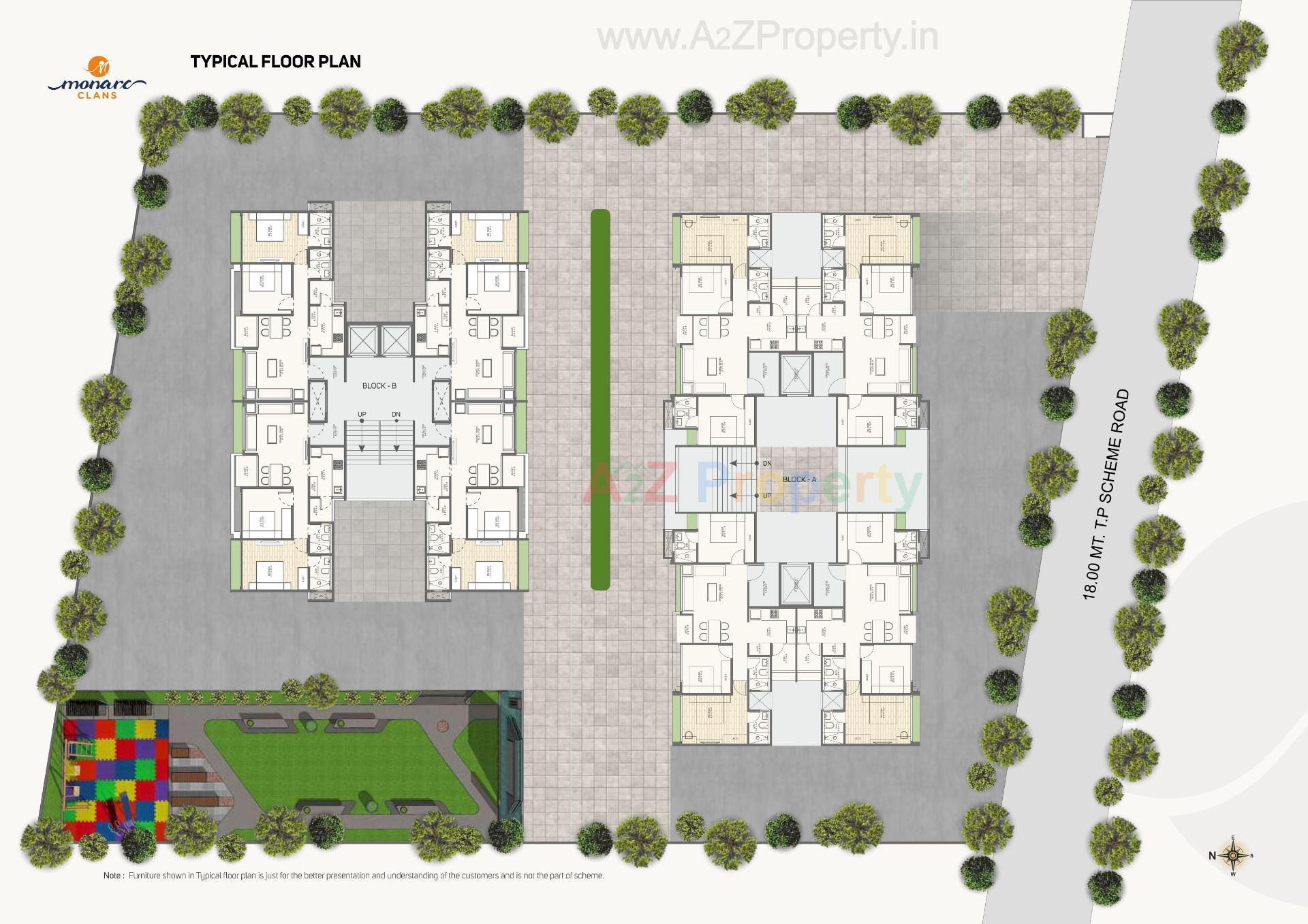 Layout of real estate project Monarc Clans located at Gandhinagar, Gandhinagar, Gujarat