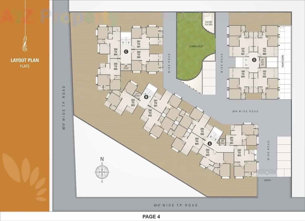 Layout of real estate project Monarc Crystal located at Zundal, Gandhinagar, Gujarat