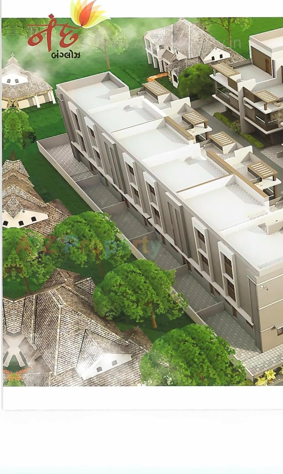 3D Elevation of real estate project Nand Bunglows located at Pethapur, Gandhinagar, Gujarat