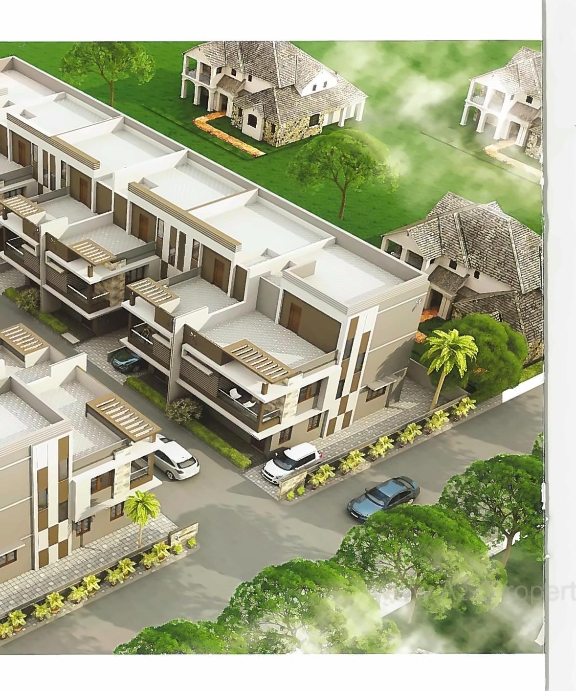 3D Elevation of real estate project Nand Bunglows located at Pethapur, Gandhinagar, Gujarat