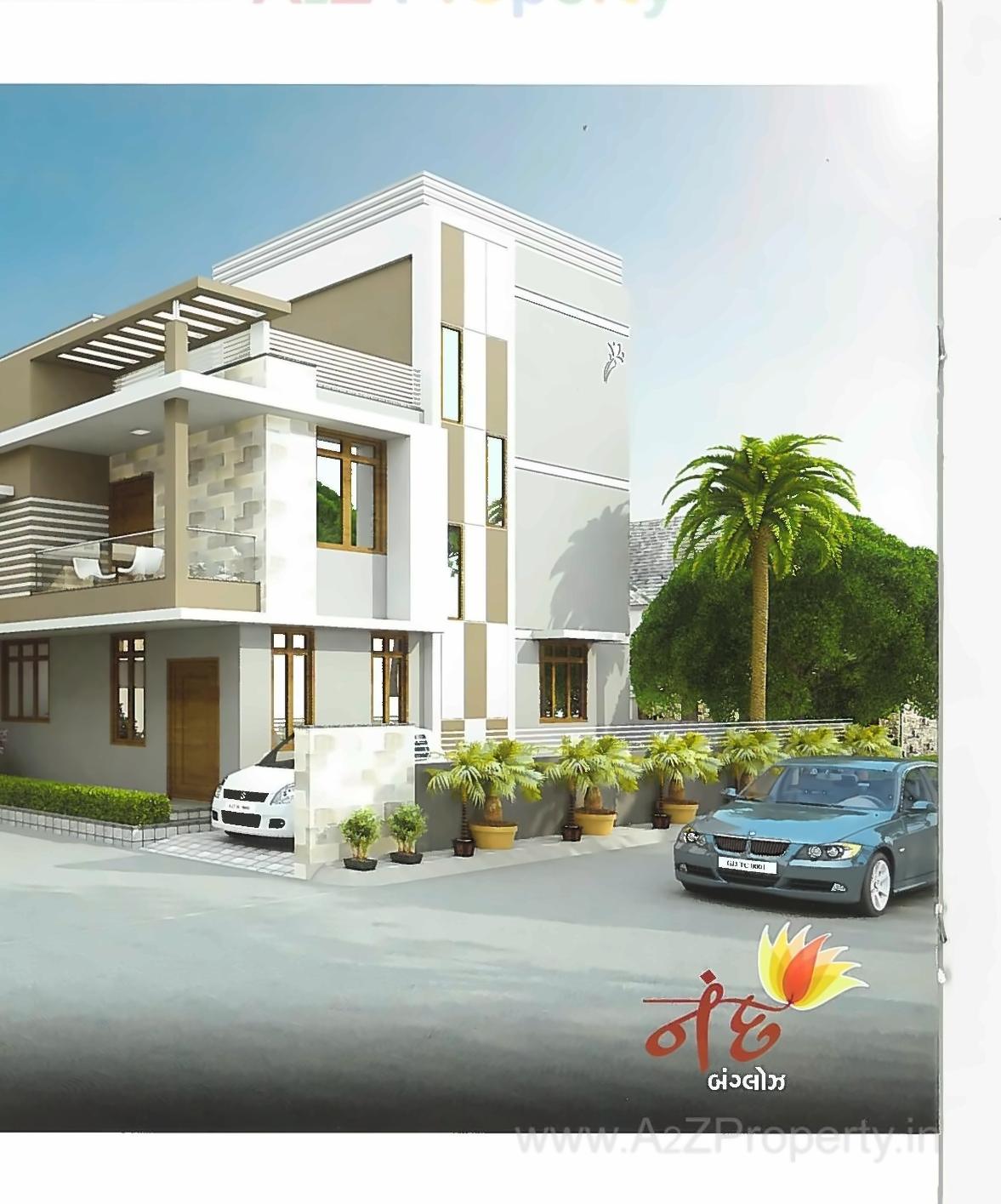 3D Elevation of real estate project Nand Bunglows located at Pethapur, Gandhinagar, Gujarat
