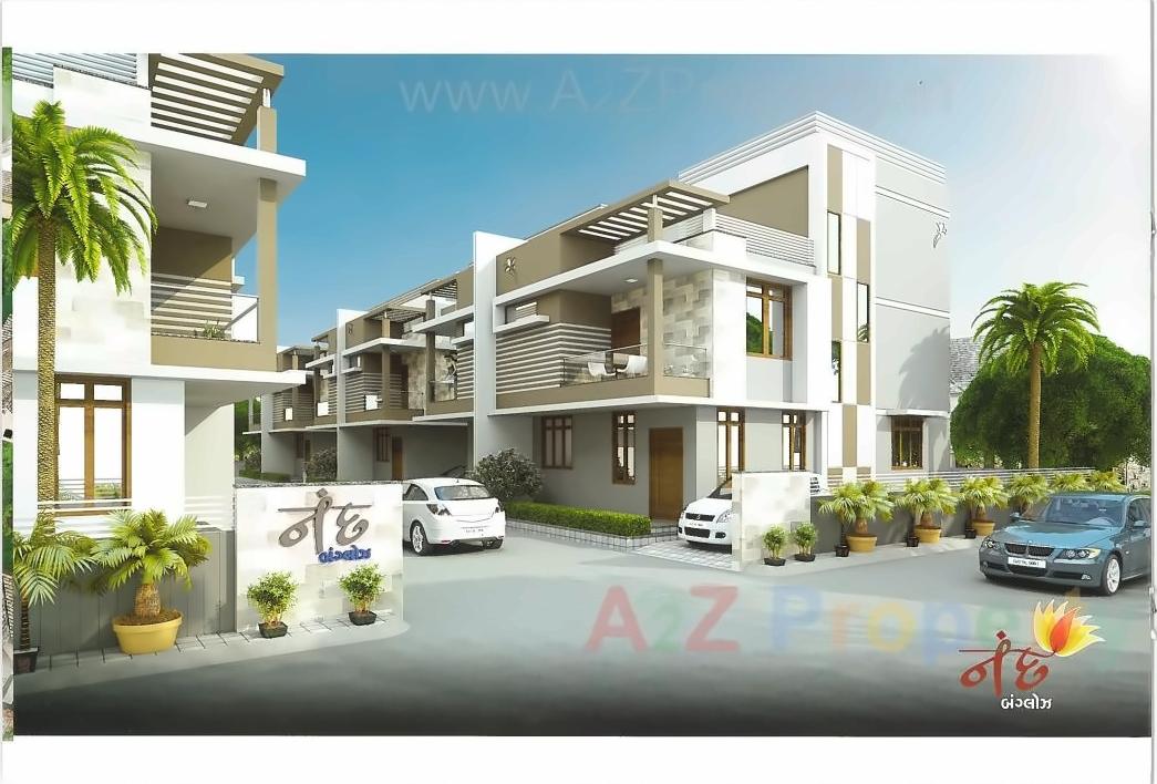 3D Elevation of real estate project Nand Bunglows located at Pethapur, Gandhinagar, Gujarat