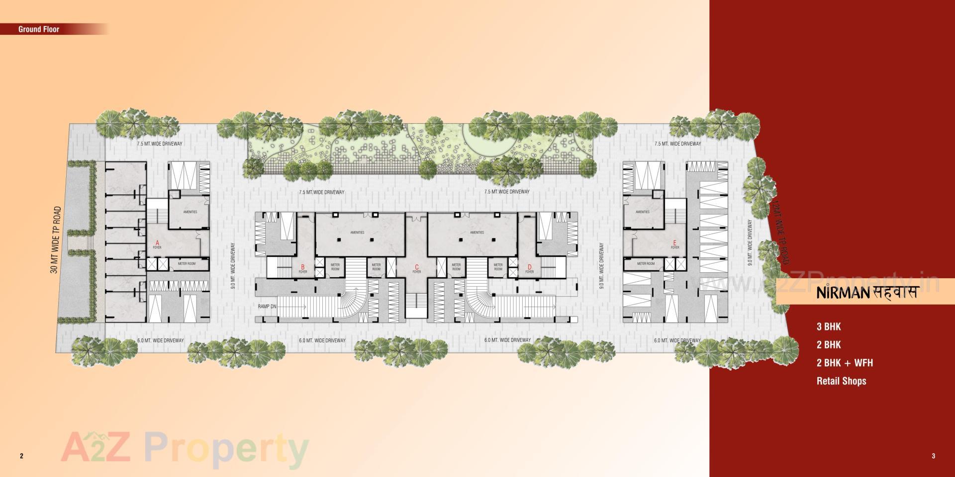 Layout of real estate project Nirman Sahvas located at Adalaj, Gandhinagar, Gujarat