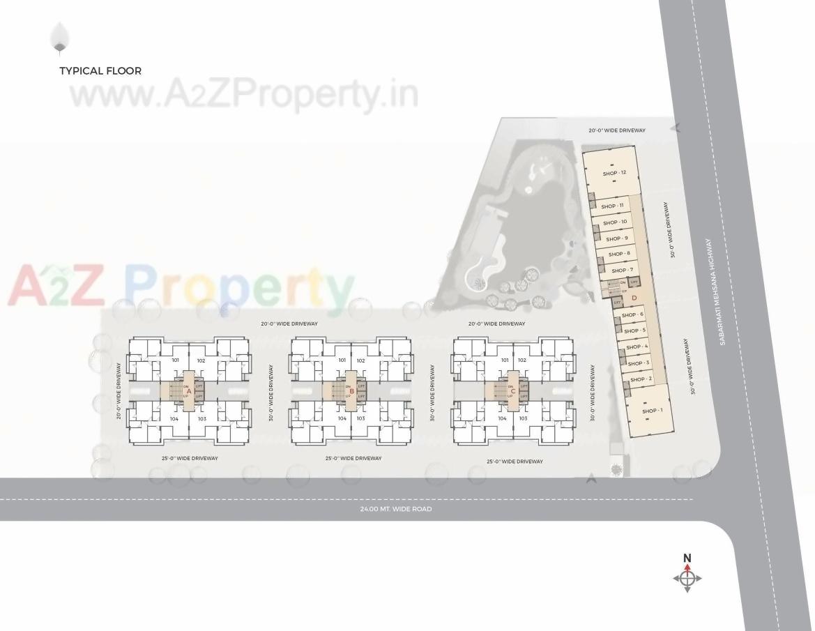 Layout of real estate project Nirman Satva located at Adalaj, Gandhinagar, Gujarat