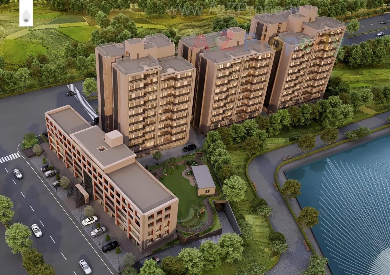 3D Elevation of real estate project Nirman Satva located at Adalaj, Gandhinagar, Gujarat