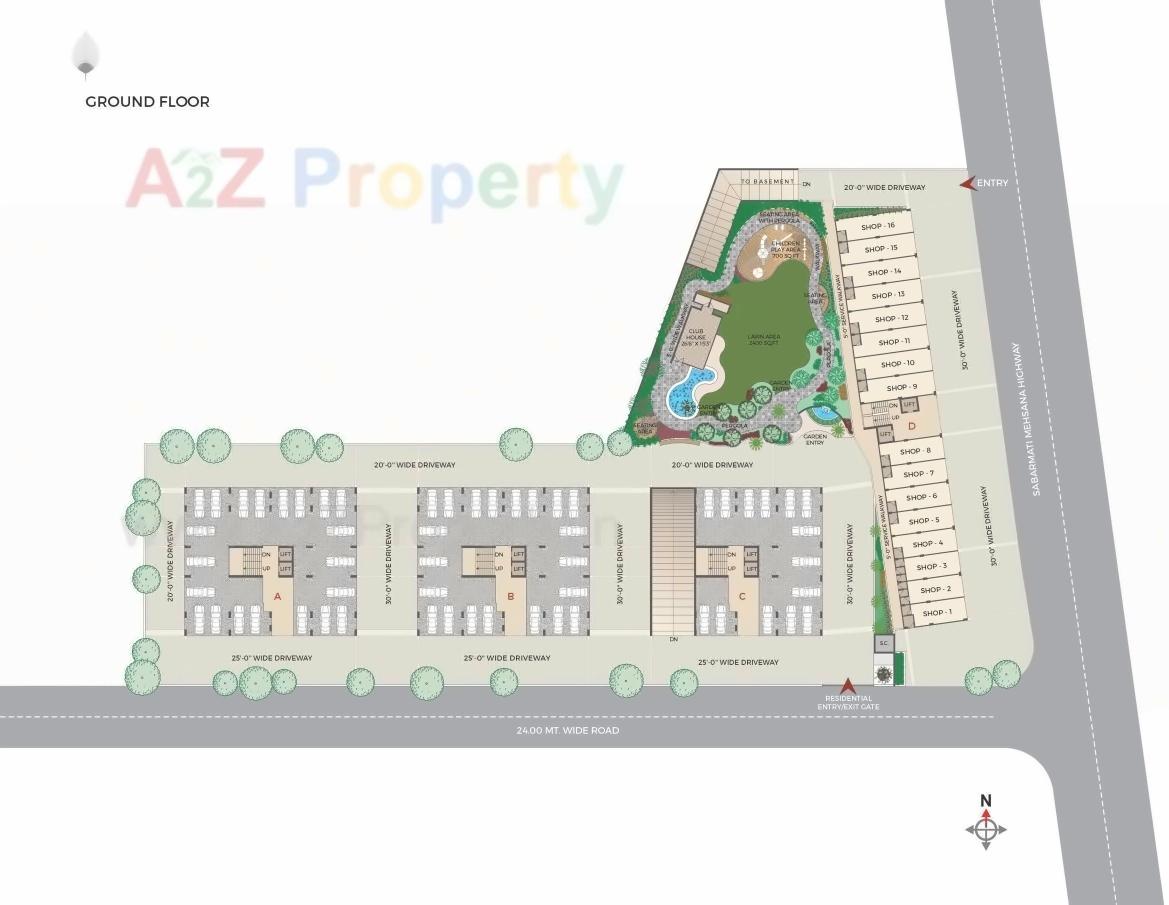 Layout of real estate project Nirman Satva located at Adalaj, Gandhinagar, Gujarat