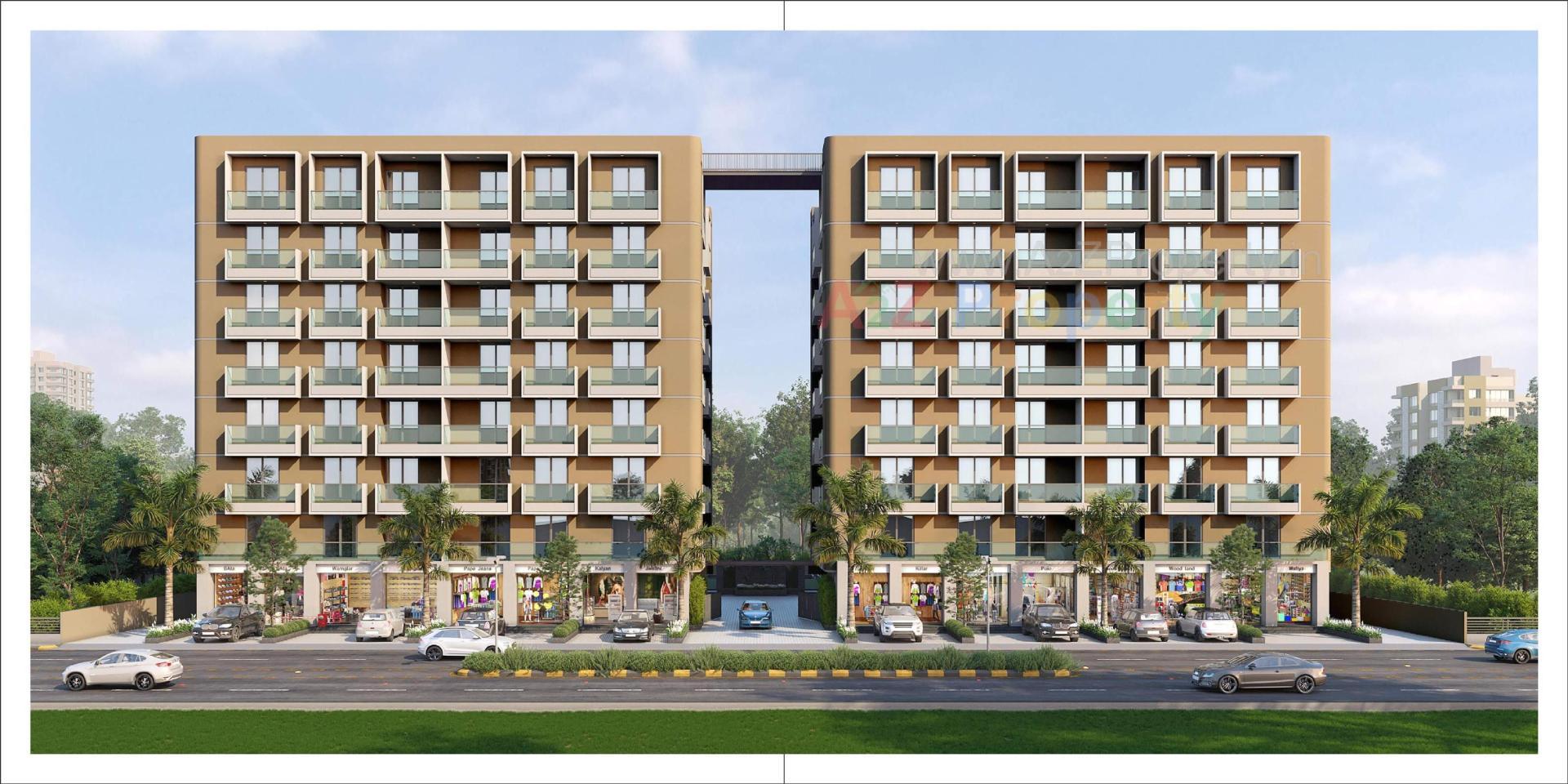 3D Elevation of real estate project Om Arise located at Pethapur, Gandhinagar, Gujarat