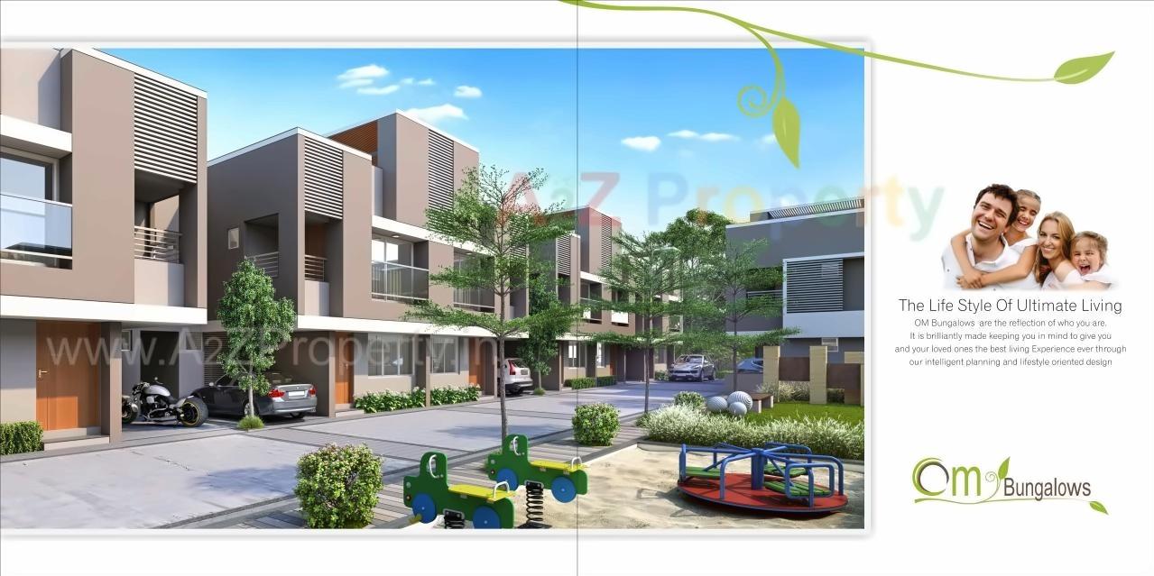 3D Elevation of real estate project Om Bungalows located at Pethapur, Gandhinagar, Gujarat