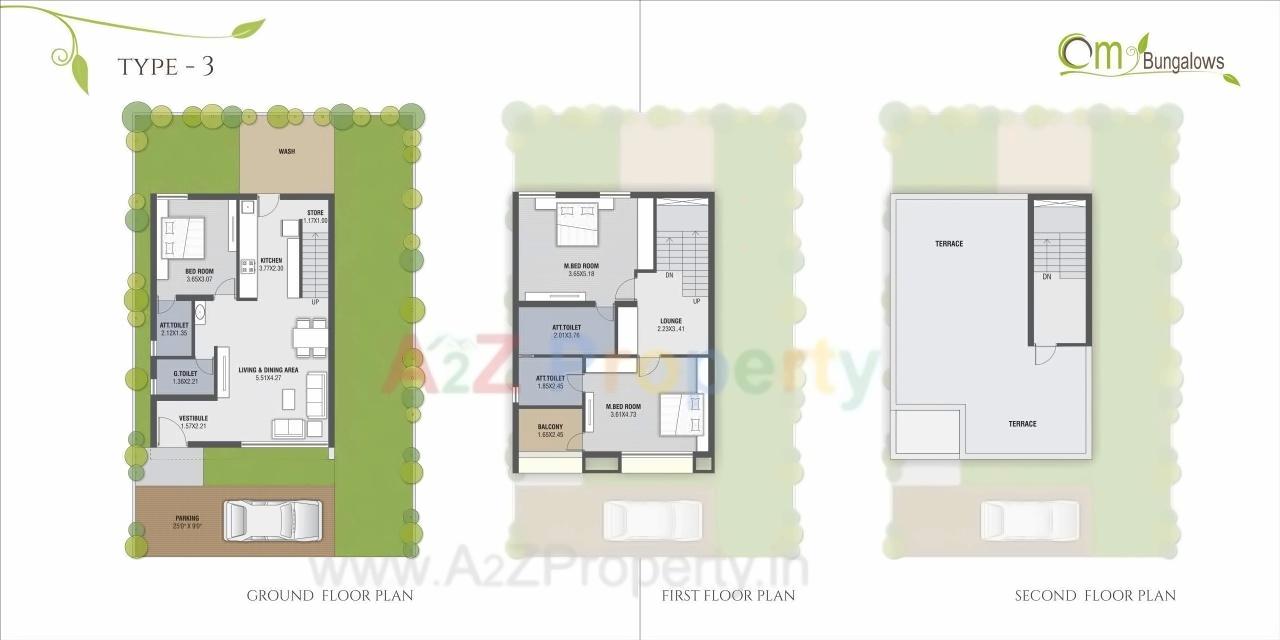 Layout of real estate project Om Bungalows located at Pethapur, Gandhinagar, Gujarat