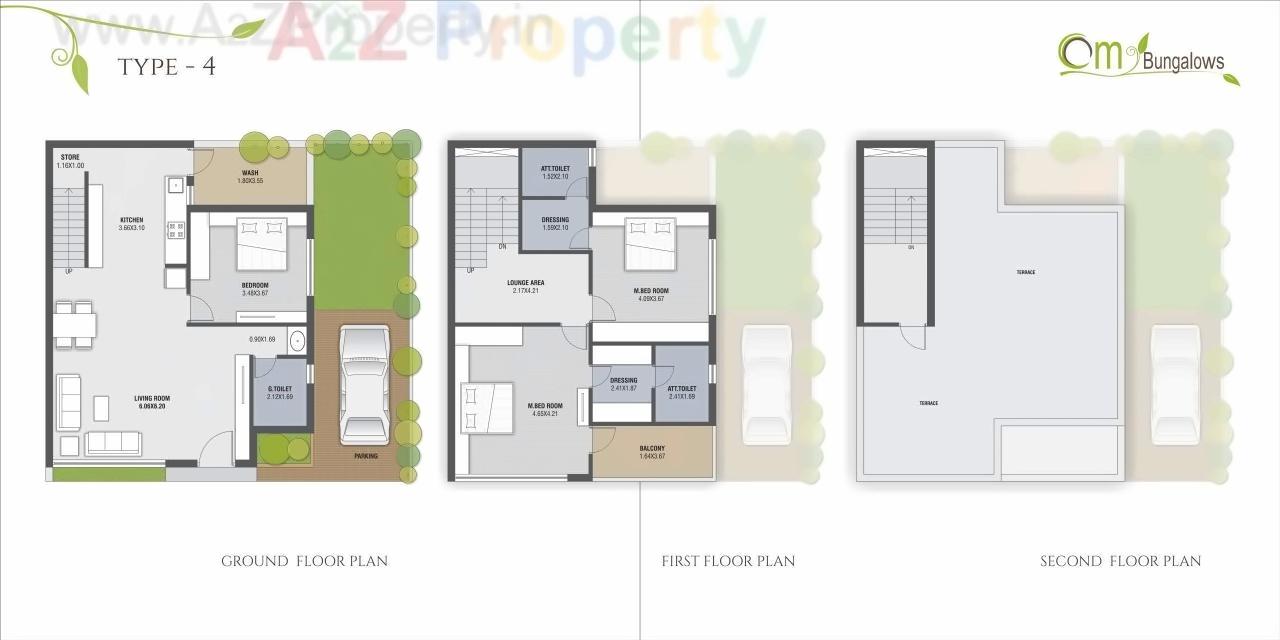 Layout of real estate project Om Bungalows located at Pethapur, Gandhinagar, Gujarat