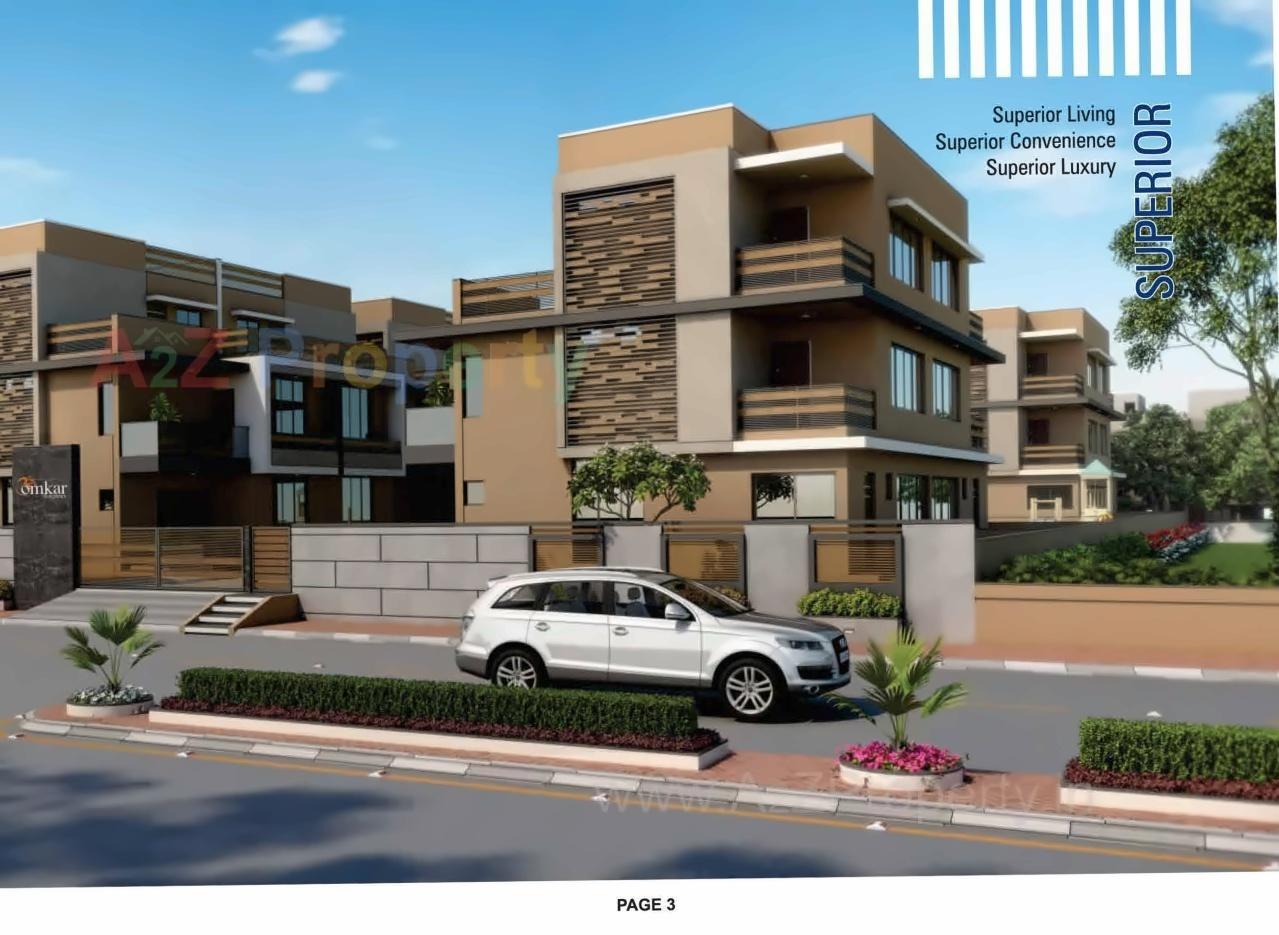 3D Elevation of real estate project Omkar Bunglows located at Raisan, Gandhinagar, Gujarat
