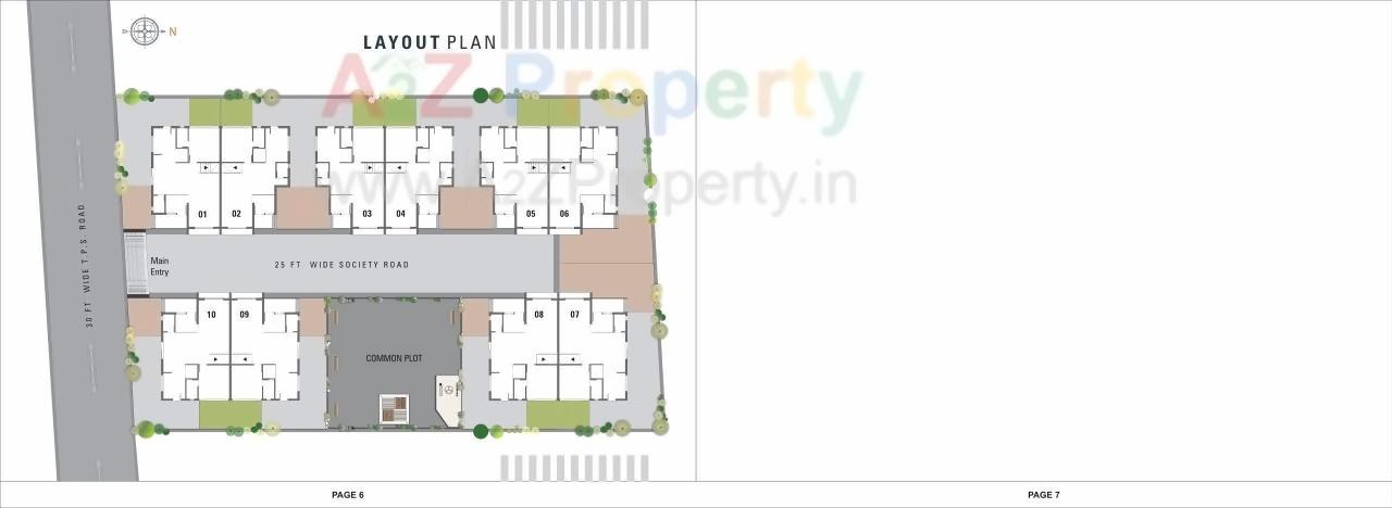 Layout of real estate project Omkar Bunglows located at Raisan, Gandhinagar, Gujarat