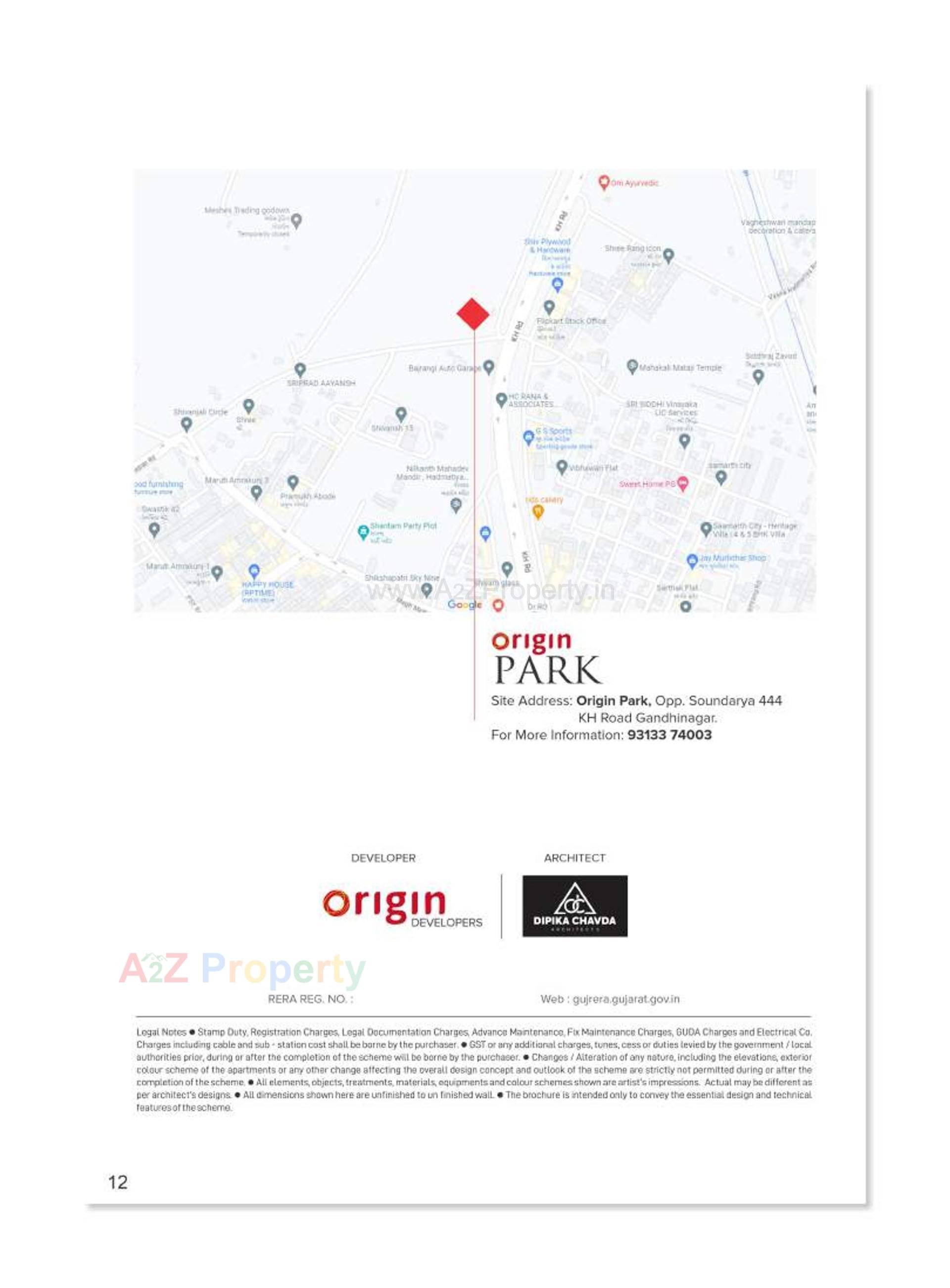  of real estate project Origin Park located at Vasna-hadmatiya, Gandhinagar, Gujarat