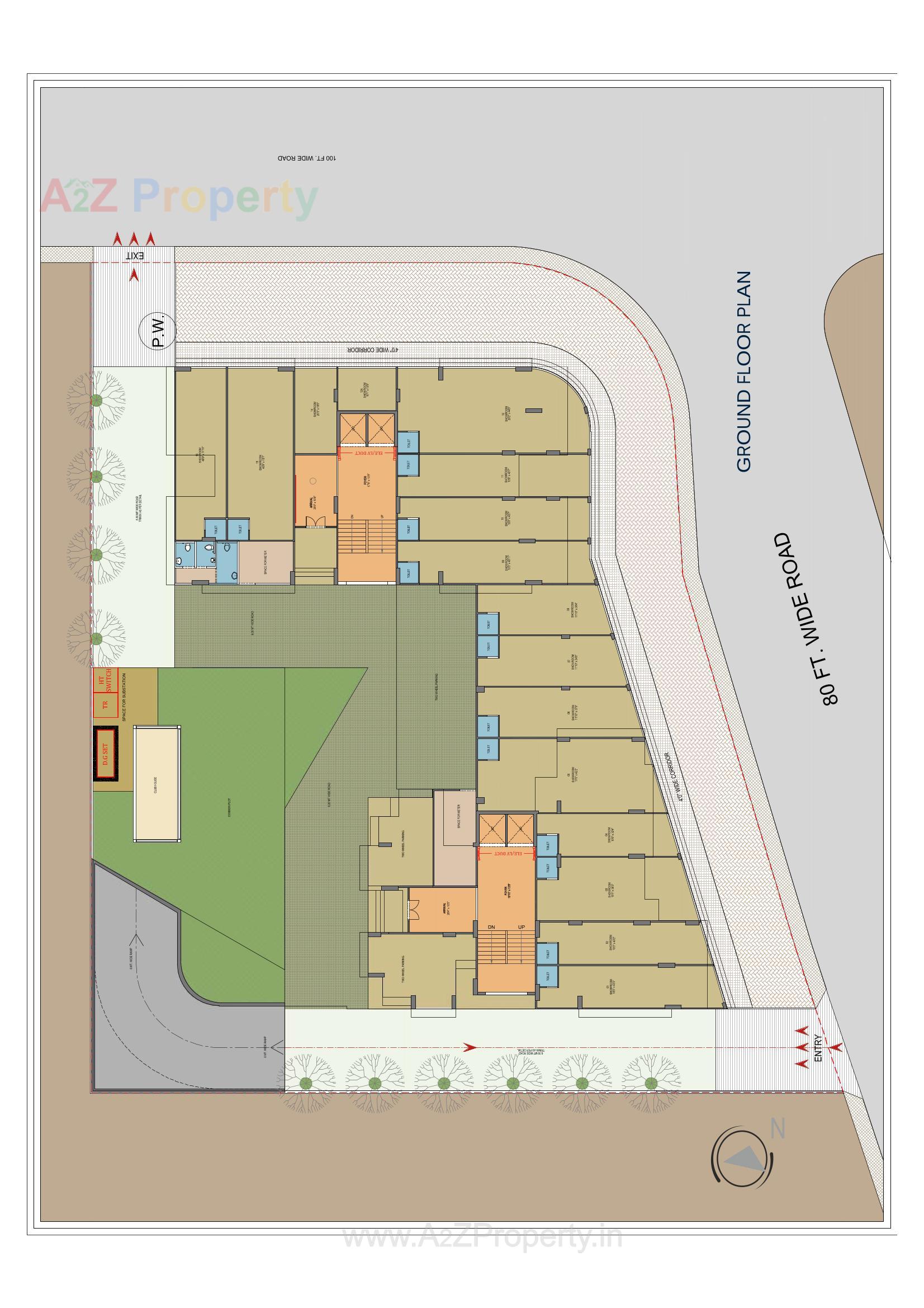 Layout of real estate project Paarijat Skyz located at Sargasan, Gandhinagar, Gujarat