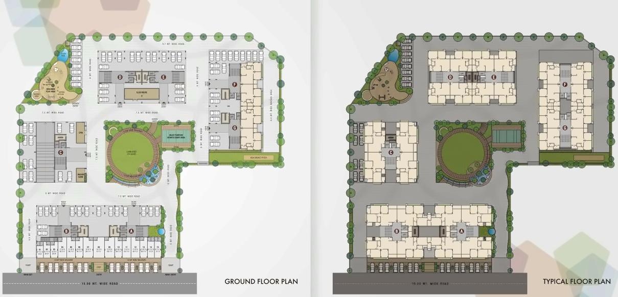 Layout of real estate project Pancham Pentagon located at Zundal, Gandhinagar, Gujarat